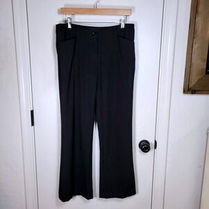 Karen Kane Essentials Black Wide Leg Work Pants Size 10 Office Career Trousers